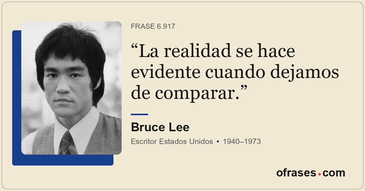 La realidad se hace evidente cuando dejamos de comparar.