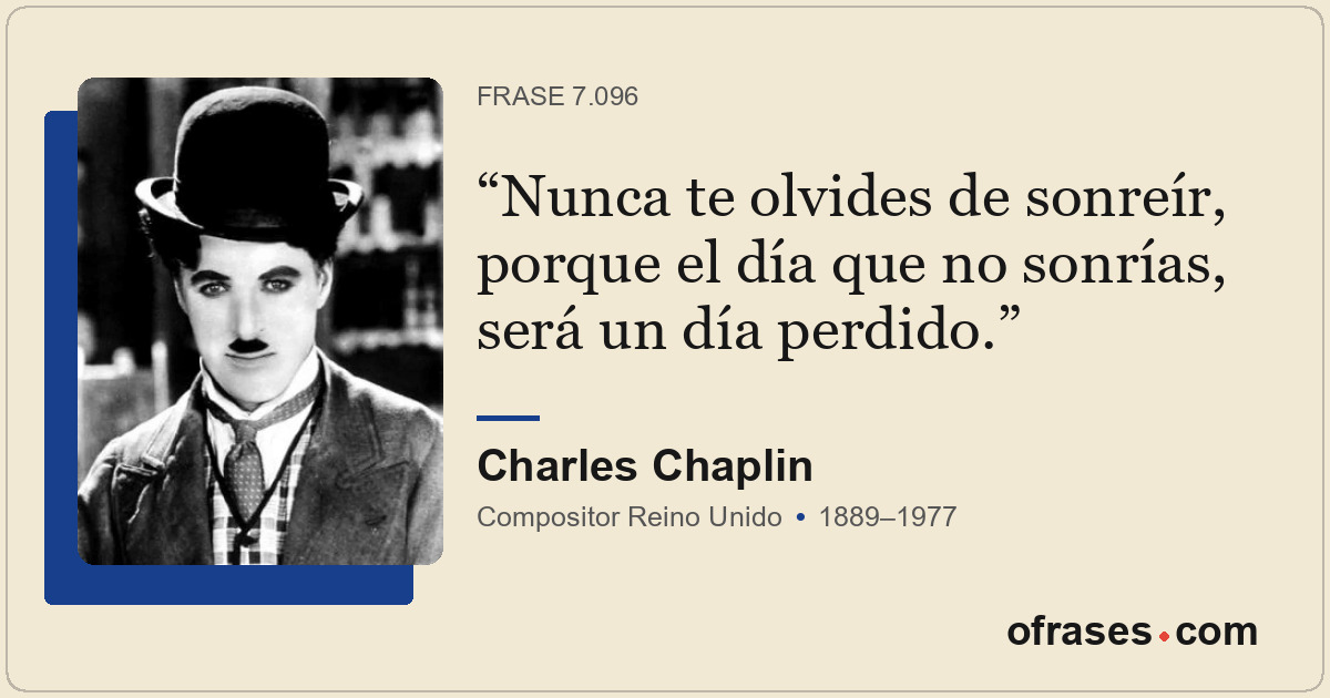 Nunca te olvides de sonreír, porque el día que no sonrías, será un día perdido.
