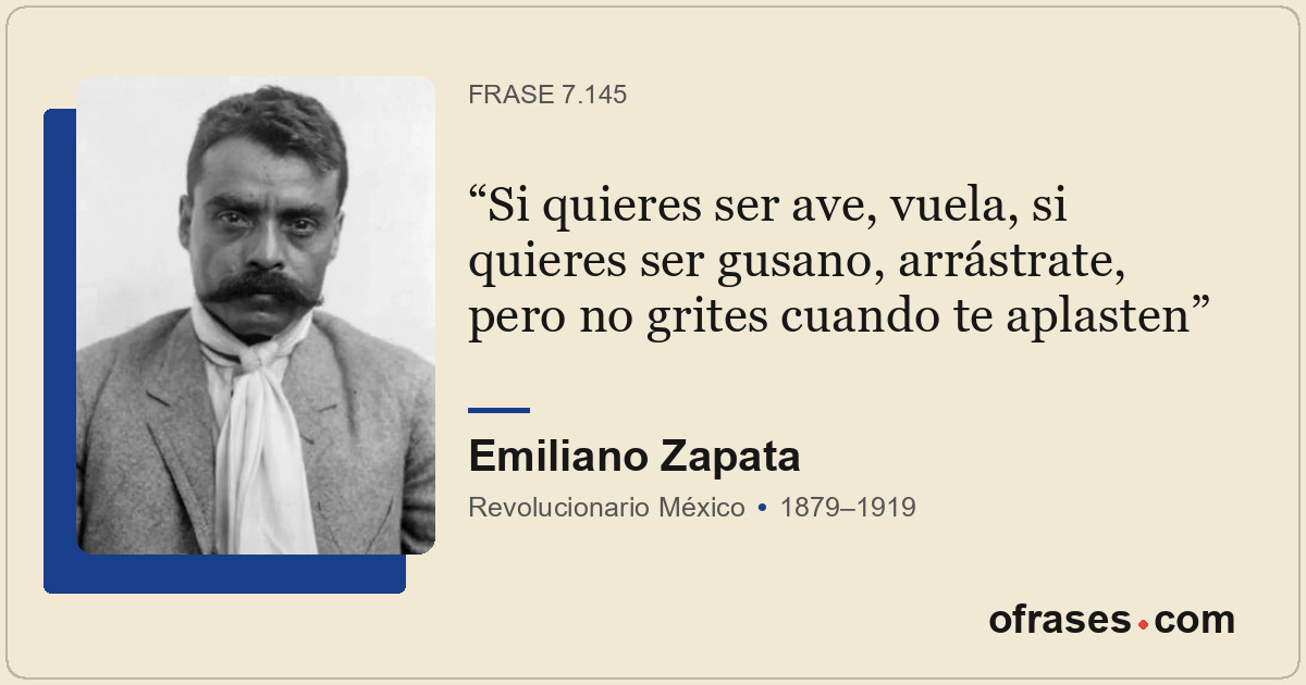 Si quieres ser ave, vuela, si quieres ser gusano, arrástrate, pero no grites cua...