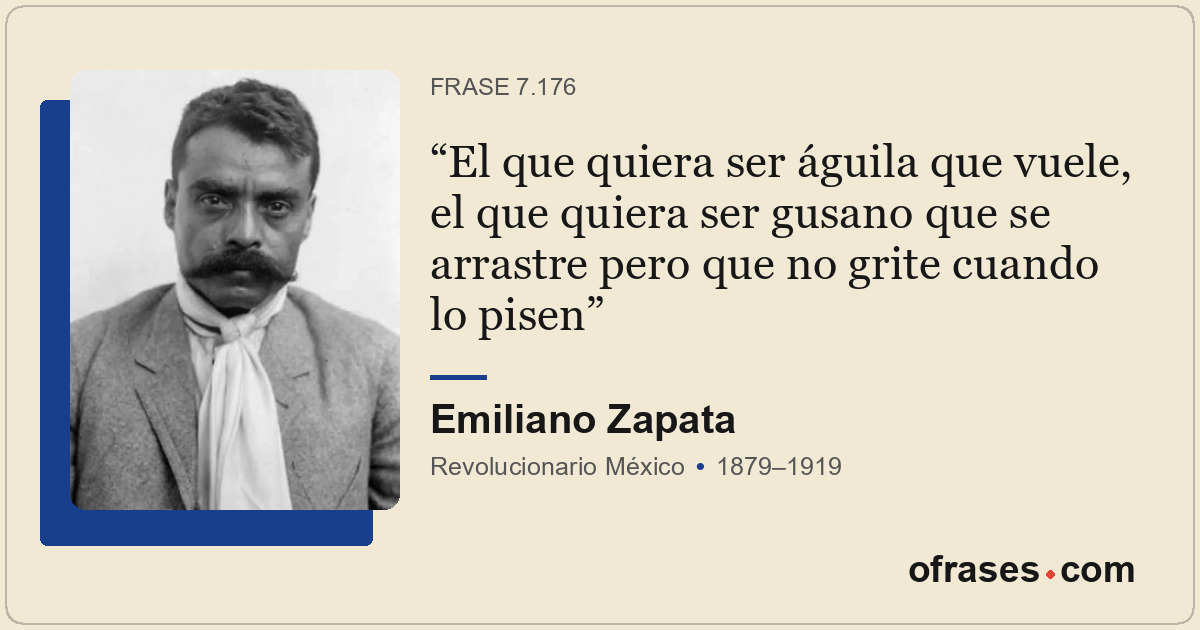 El que quiera ser águila que vuele, el que quiera ser gusano que se arrastre per...