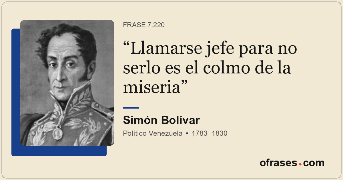 Llamarse jefe para no serlo es el colmo de la miseria
