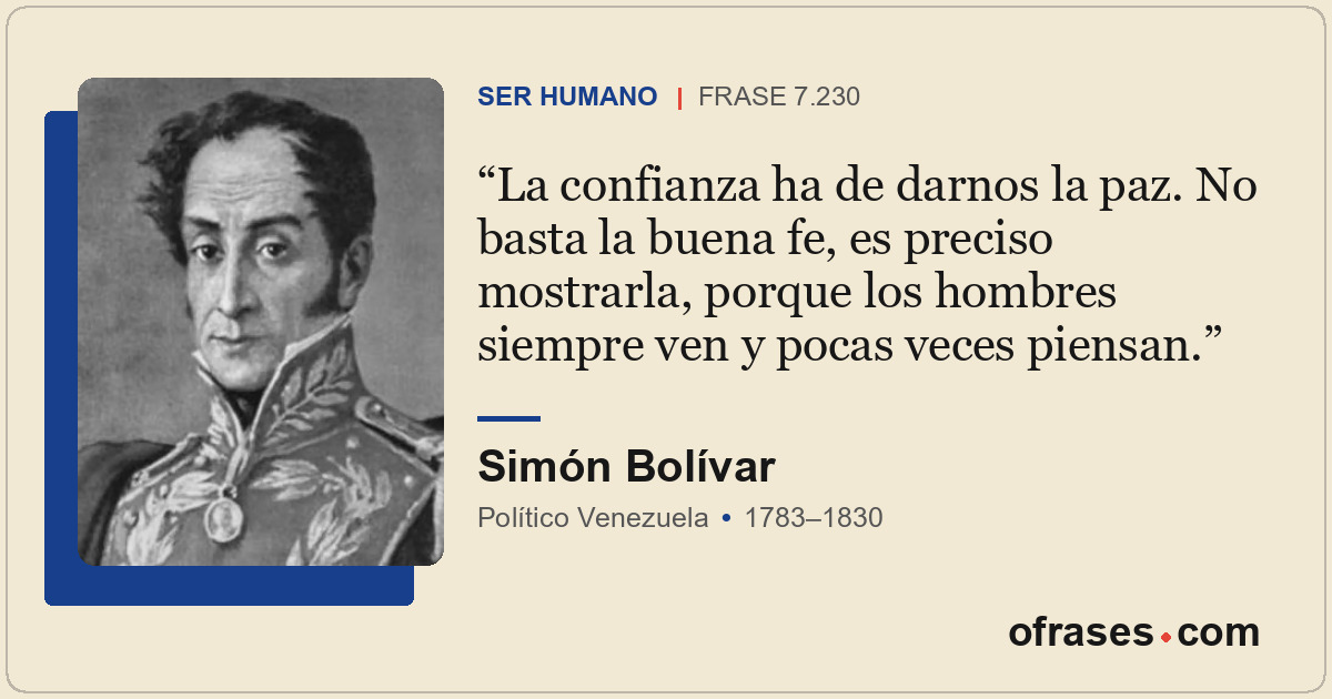 La confianza ha de darnos la paz. No basta la buena fe, es preciso mostrarla, po...