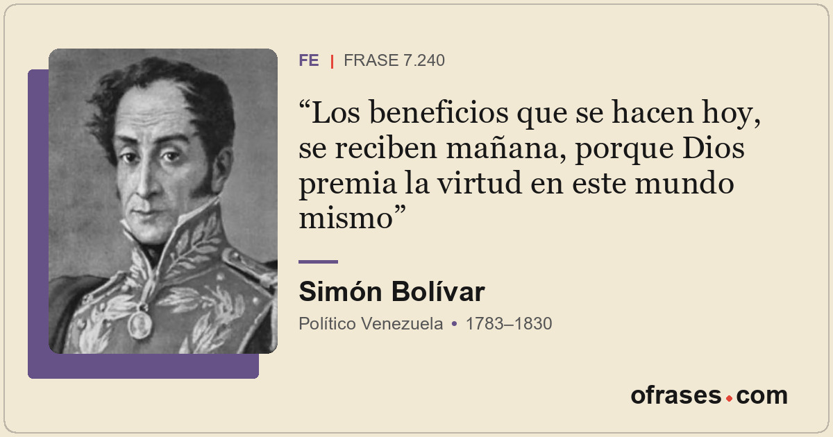 Los beneficios que se hacen hoy, se reciben mañana, porque Dios premia la virtud...