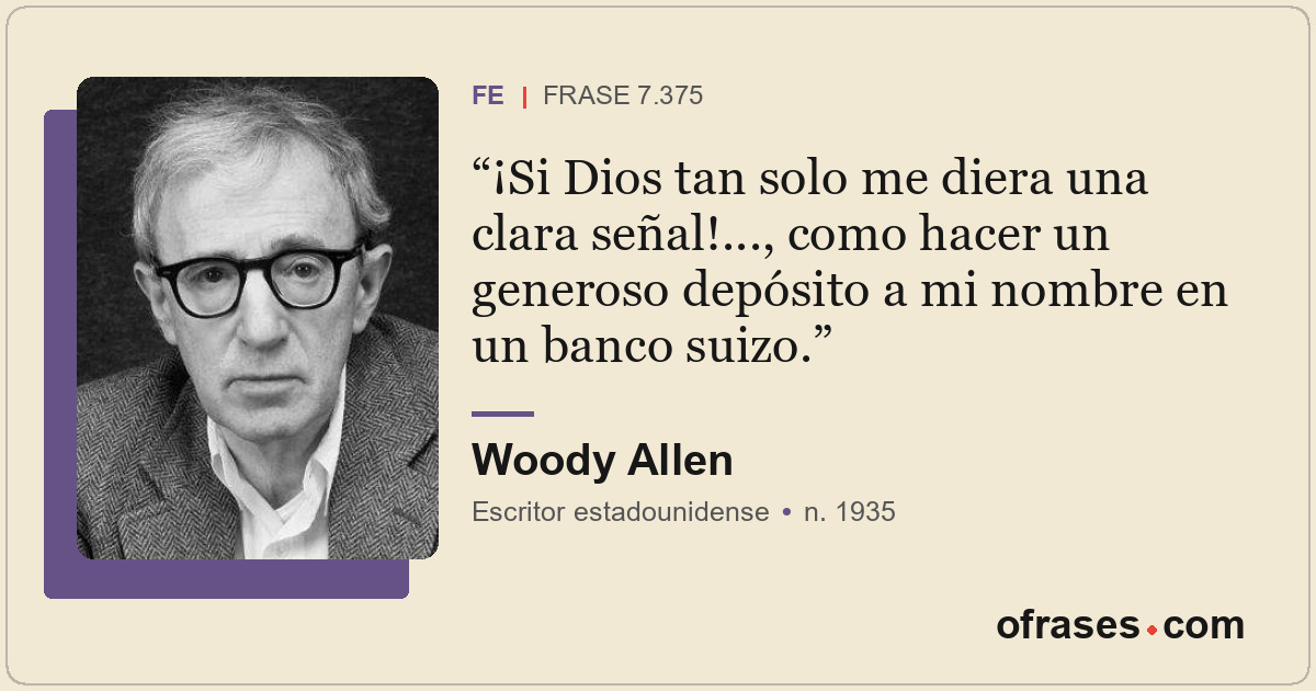 ¡Si Dios tan solo me diera una clara señal!..., como hacer un generoso depósito...