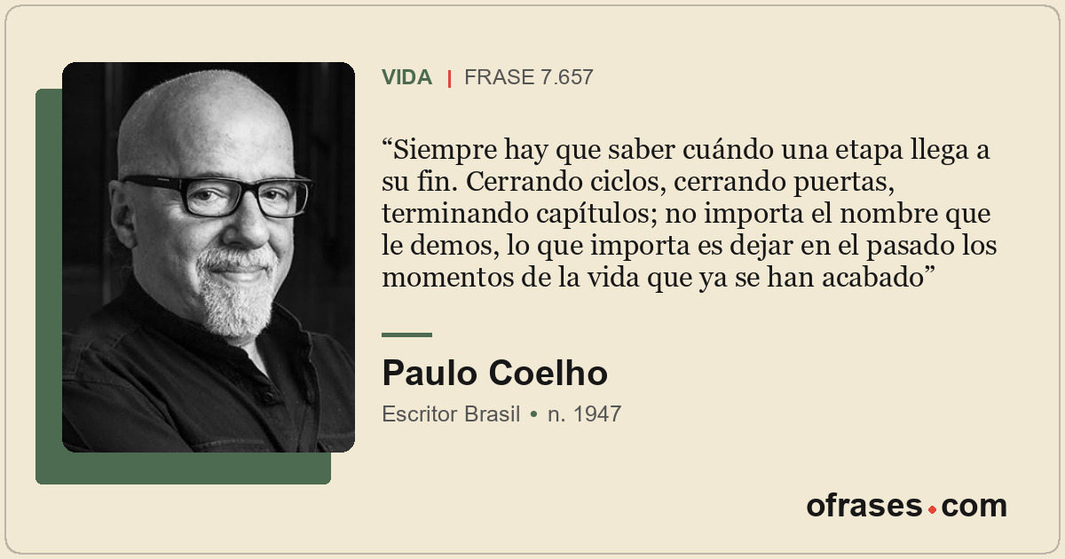 Siempre hay que saber cuándo una etapa llega a su fin. Cerrando ciclos, cerrando...