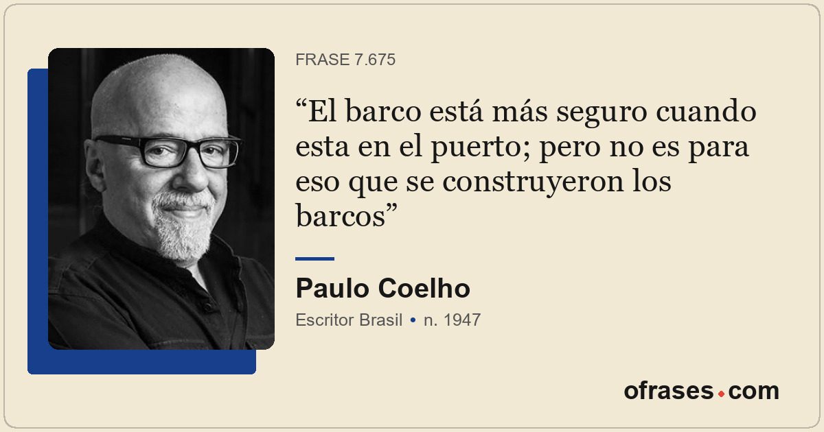 El barco está más seguro cuando esta en el puerto; pero no es para eso que se co...