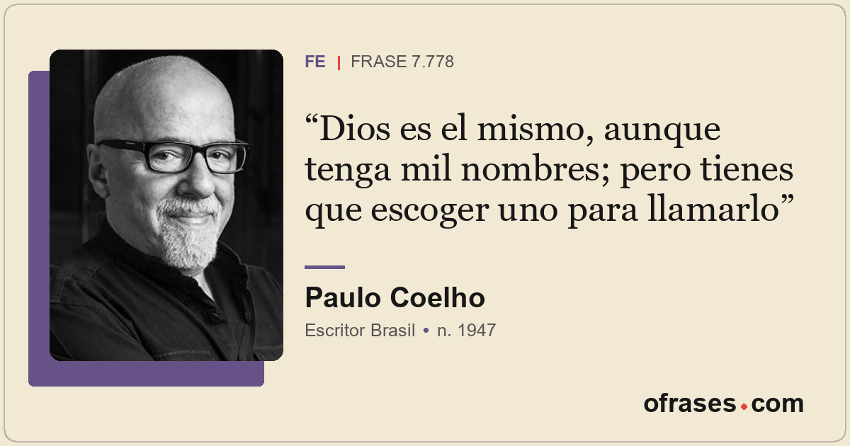 Dios es el mismo, aunque tenga mil nombres; pero tienes que escoger uno para lla...