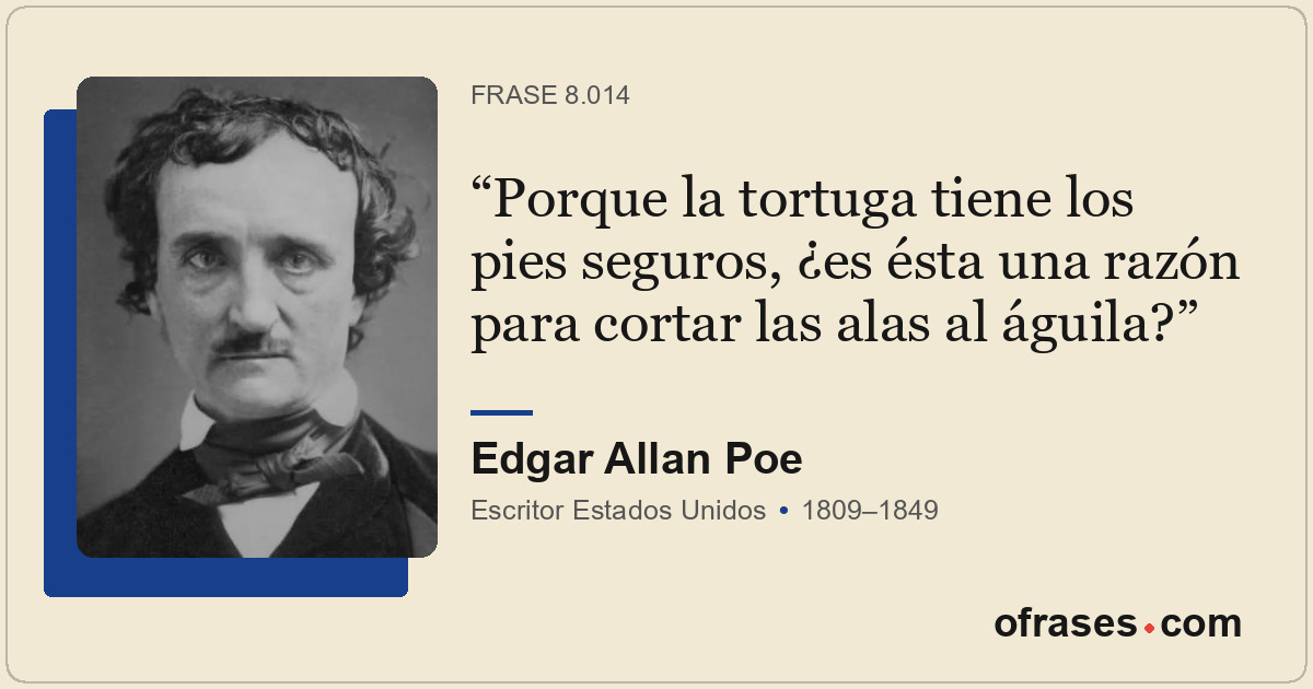 Porque la tortuga tiene los pies seguros, ¿es ésta una razón para cortar las ala...
