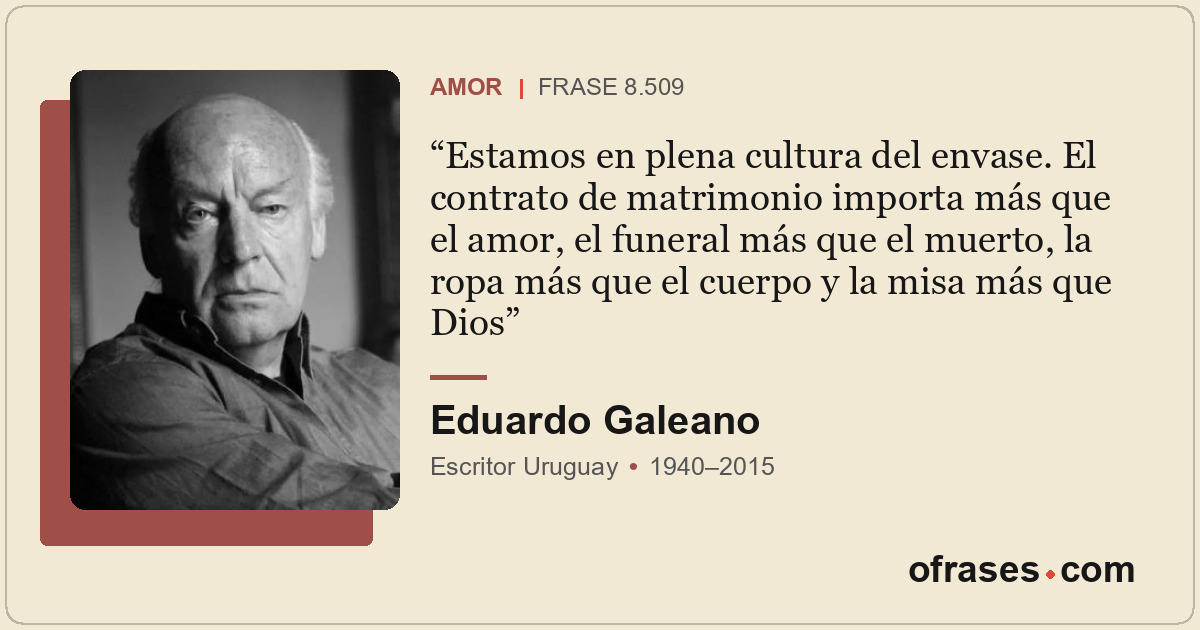 Estamos en plena cultura del envase. El contrato de matrimonio importa más que e...