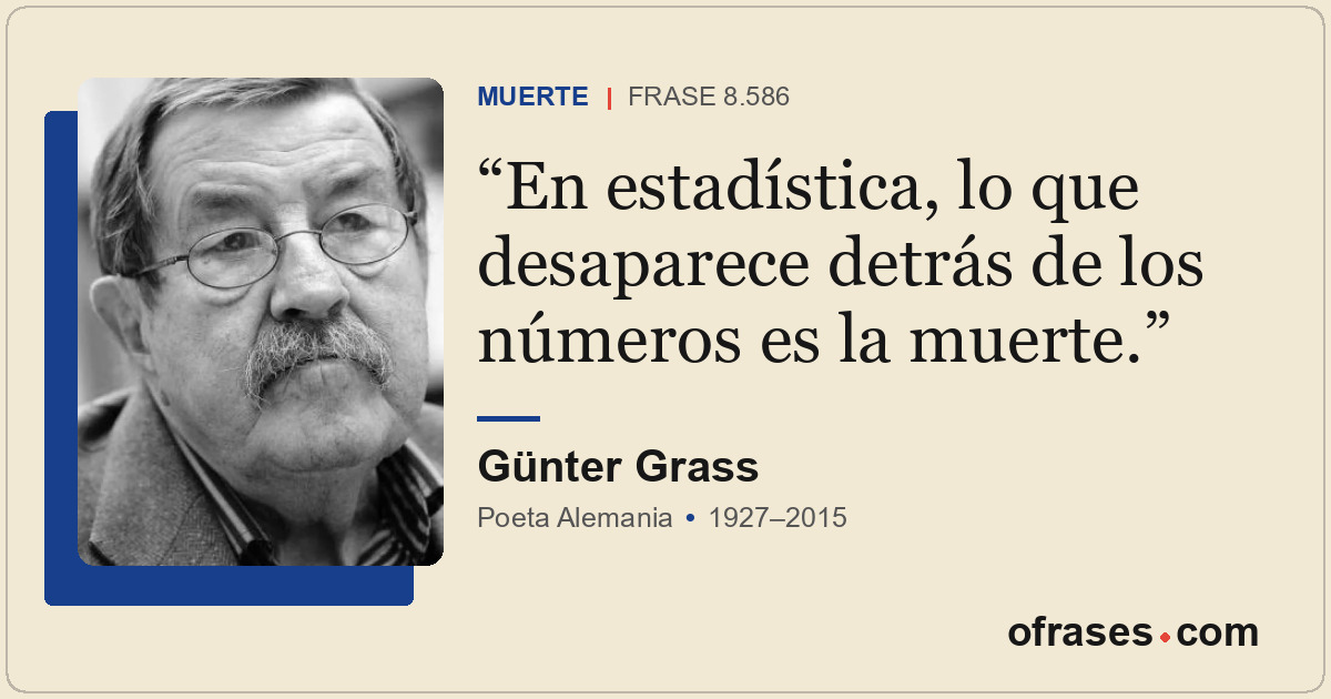 En estadística, lo que desaparece detrás de los números es la muerte.