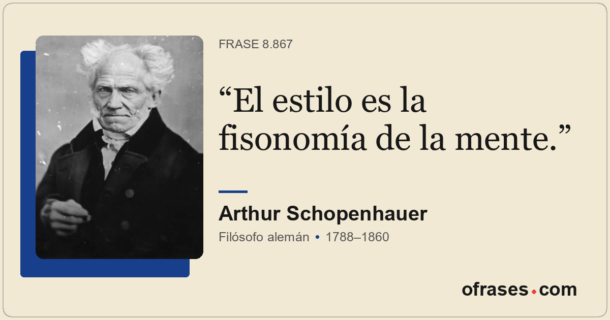 El estilo es la fisonomía de la mente.