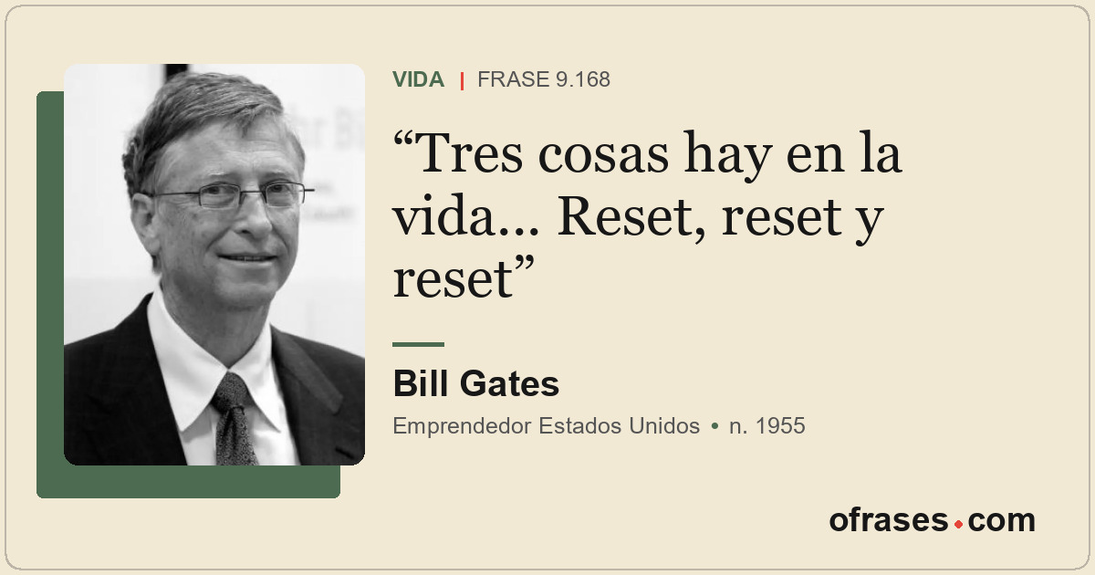 Tres cosas hay en la vida... Reset, reset y reset