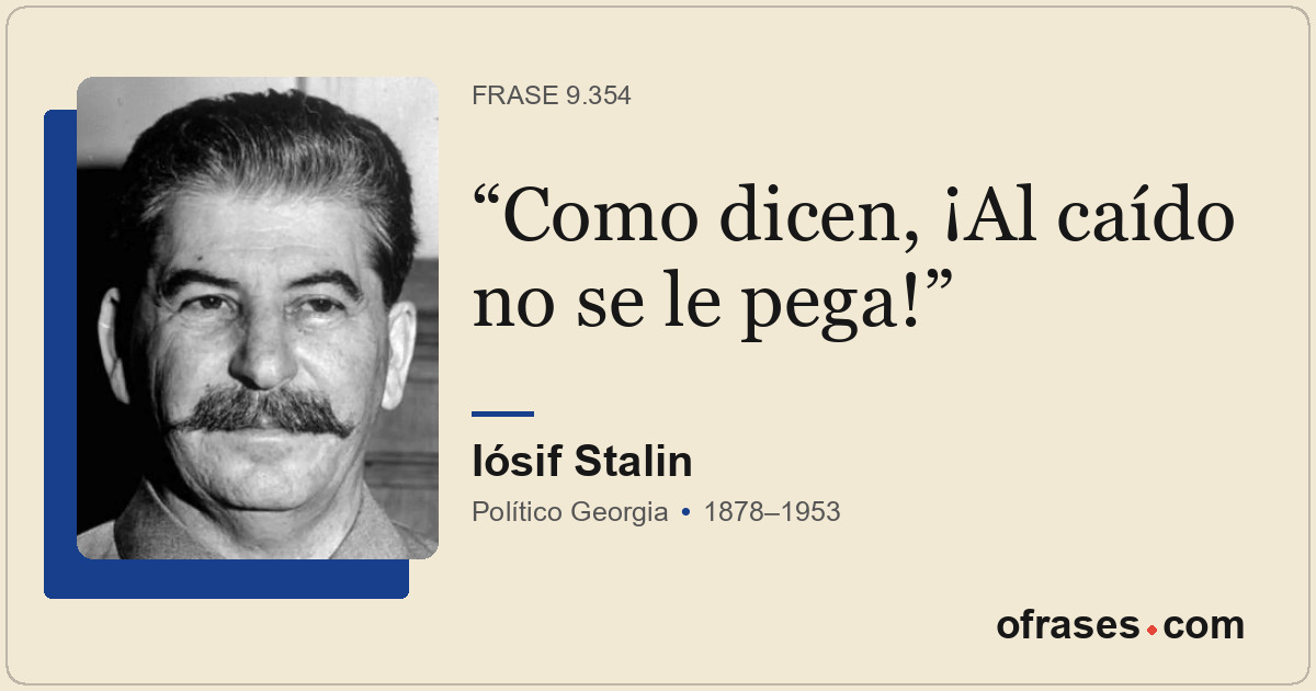 Como dicen, ¡Al caído no se le pega!