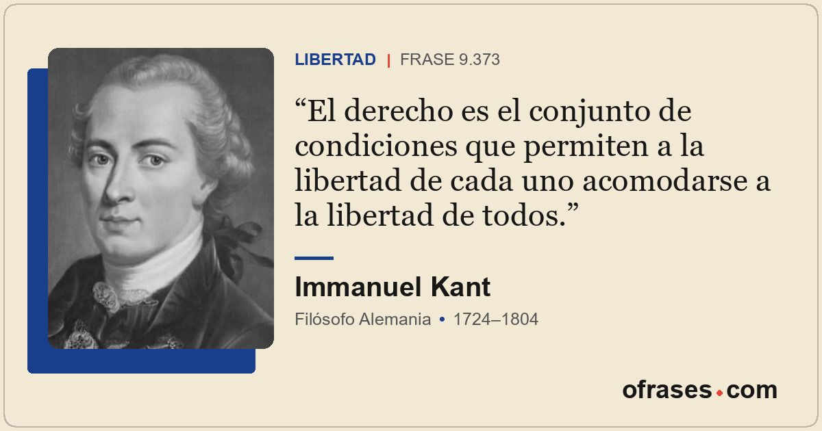 El derecho es el conjunto de condiciones que permiten a la libertad de cada uno...