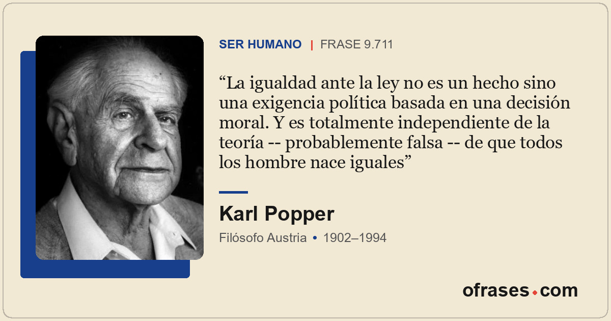 La igualdad ante la ley no es un hecho sino una exigencia política basada en una...