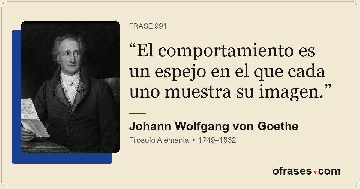 El comportamiento es un espejo en el que cada uno muestra su imagen.