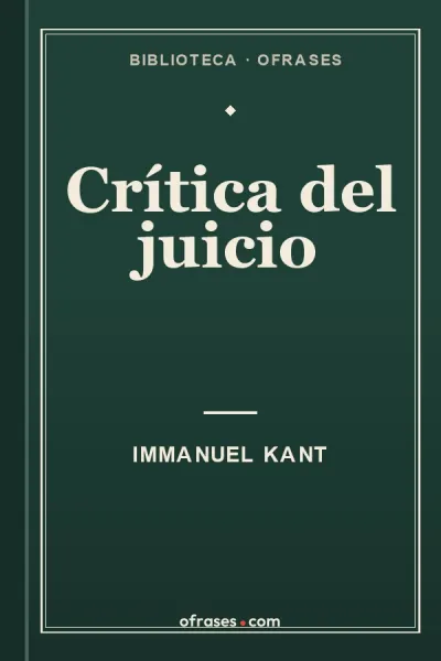 Libro Crítica del juicio de Immanuel Kant