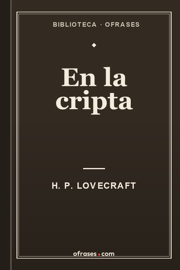 Libro En la cripta de H. P. Lovecraft