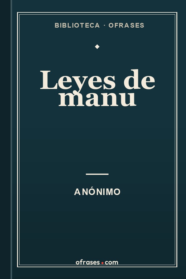 Libro Leyes de manu de Anónimo