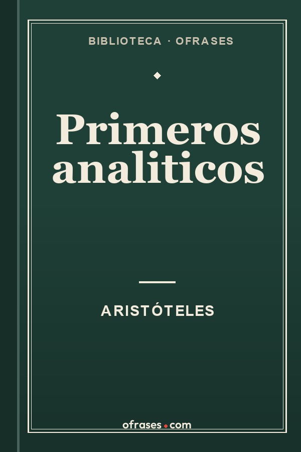 Libro Primeros analiticos de Aristóteles