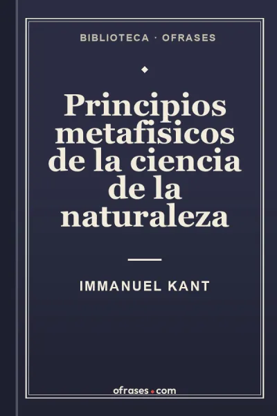 Portada de Principios metafisicos de la ciencia de la naturaleza